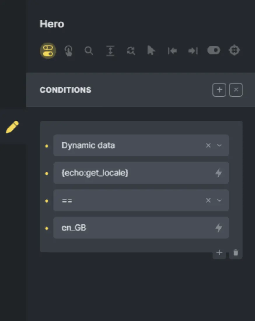 Language based conditions in Bricks Builder