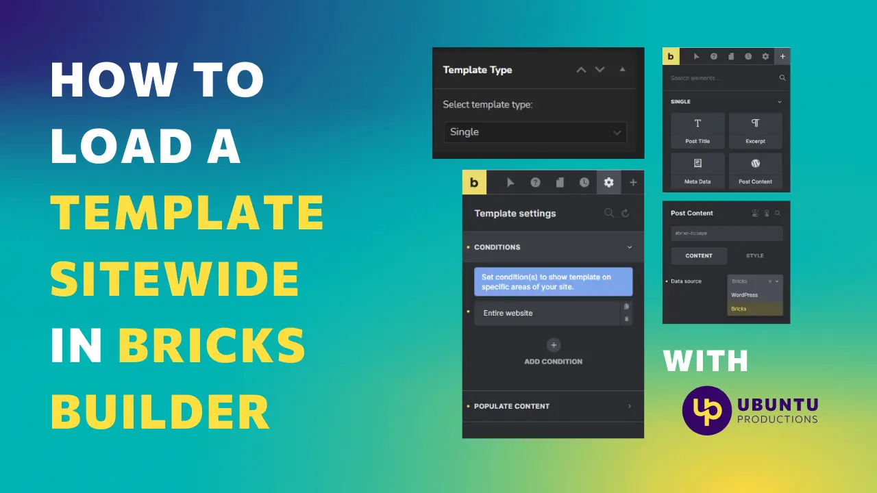 Youtube thumbnail for Bricks Tutorial about loading a template sidewide